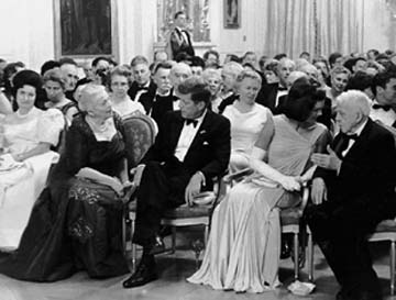 At a reception with John F. Kennedy