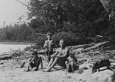 Family portrait at Canadian camp